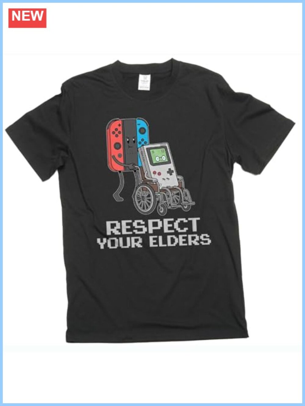 Funny Gamer T-Shirt Respect Your Elders Graphic Tee Novelty Gaming